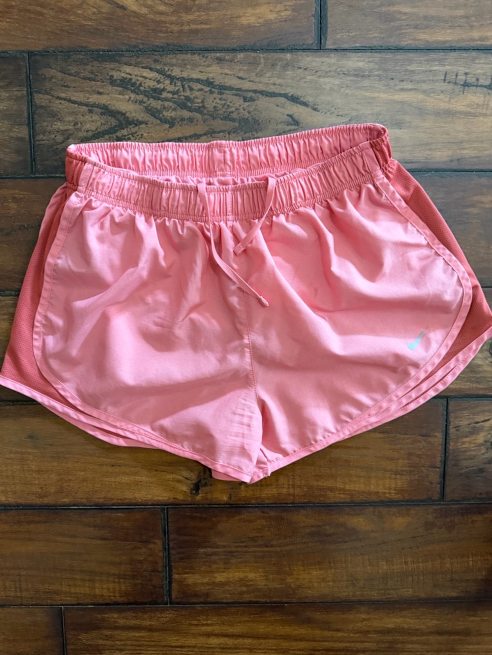 Nike Women's Coral Pink Running Shorts with Mesh Panels